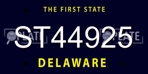 ST44925 Delaware License Plate