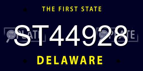 ST44928 Delaware License Plate