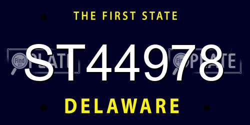 ST44978 Delaware License Plate