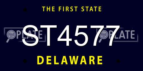 ST4577 Delaware License Plate