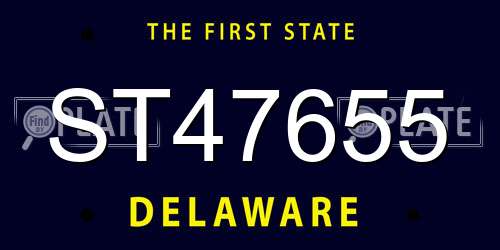 ST47655 Delaware License Plate