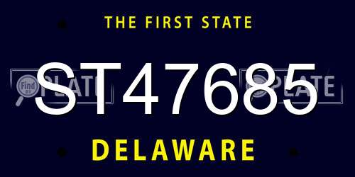 ST47685 Delaware License Plate