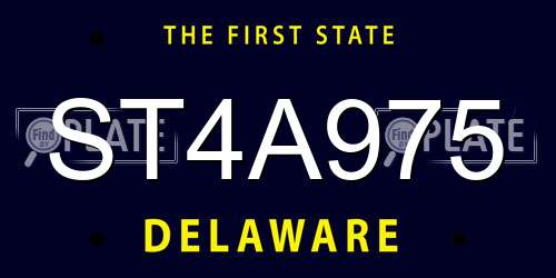 ST4A975 Delaware License Plate