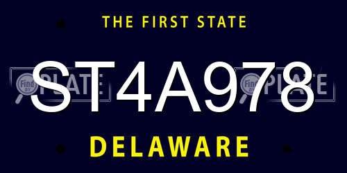 ST4A978 Delaware License Plate