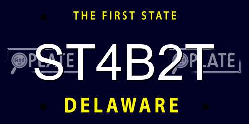 ST4B2T Delaware License Plate