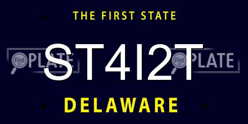 ST4I2T Delaware License Plate
