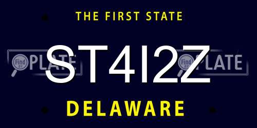 ST4I2Z Delaware License Plate