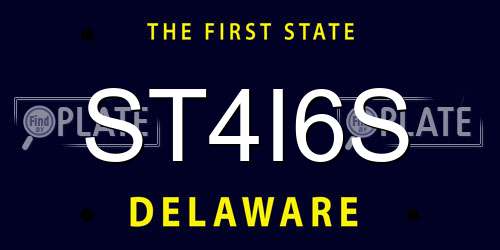 ST4I6S Delaware License Plate