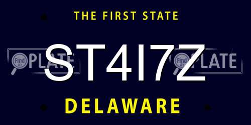 ST4I7Z Delaware License Plate