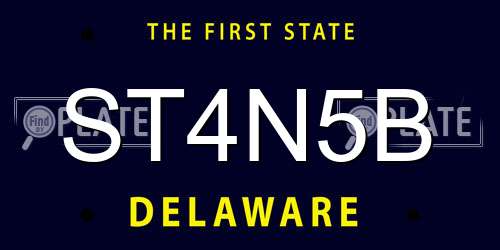ST4N5B Delaware License Plate