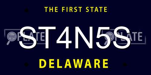ST4N5S Delaware License Plate