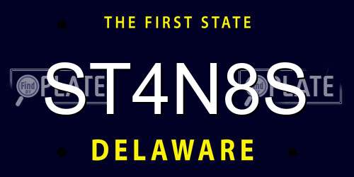 ST4N8S Delaware License Plate
