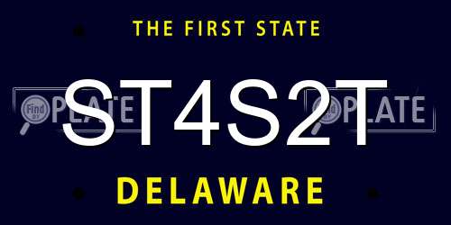 ST4S2T Delaware License Plate