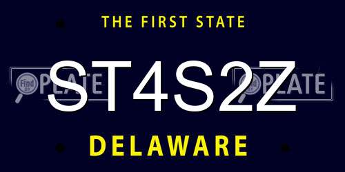 ST4S2Z Delaware License Plate