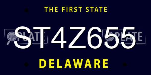 ST4Z655 Delaware License Plate