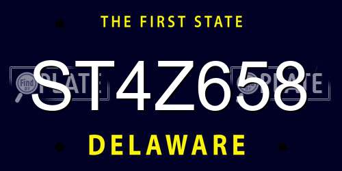 ST4Z658 Delaware License Plate