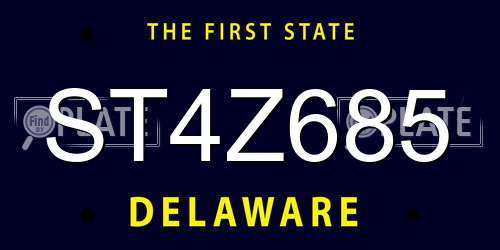 ST4Z685 Delaware License Plate