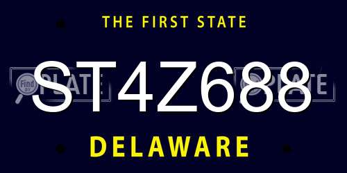 ST4Z688 Delaware License Plate