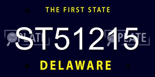 ST51215 Delaware License Plate