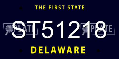 ST51218 Delaware License Plate