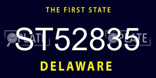 ST52835 Delaware License Plate