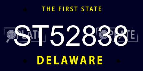 ST52838 Delaware License Plate