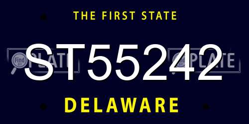 ST55242 Delaware License Plate