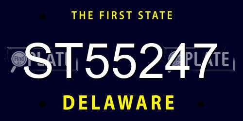 ST55247 Delaware License Plate