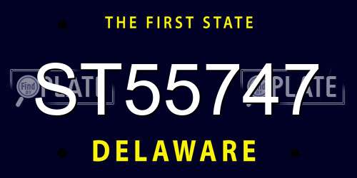 ST55747 Delaware License Plate