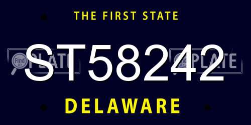 ST58242 Delaware License Plate