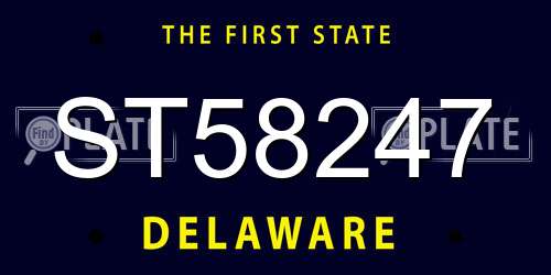 ST58247 Delaware License Plate