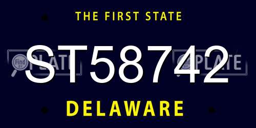 ST58742 Delaware License Plate