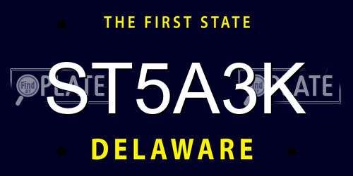 ST5A3K Delaware License Plate