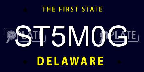 ST5M0G Delaware License Plate