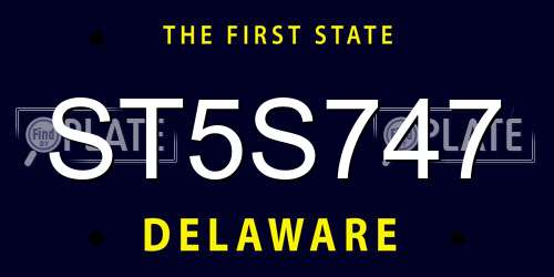 ST5S747 Delaware License Plate