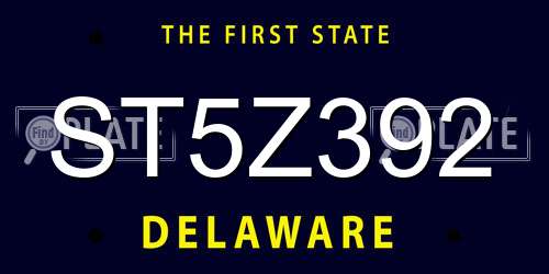 ST5Z392 Delaware License Plate