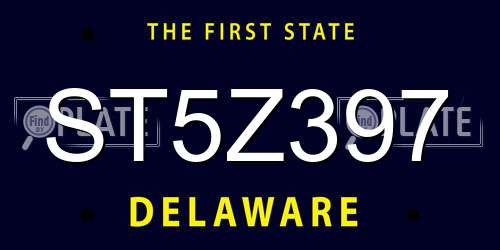 ST5Z397 Delaware License Plate