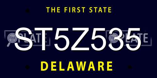 ST5Z535 Delaware License Plate