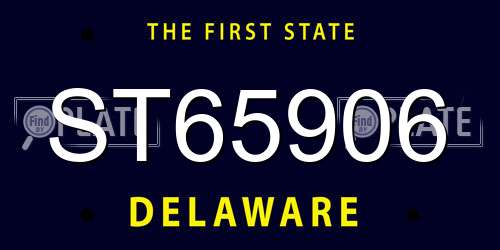 ST65906 Delaware License Plate