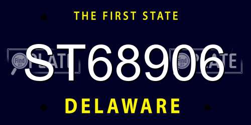 ST68906 Delaware License Plate