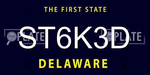ST6K3D Delaware License Plate