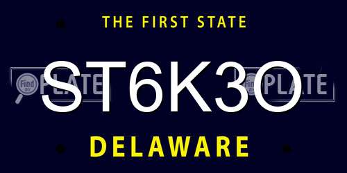 ST6K3O Delaware License Plate