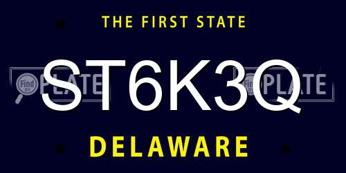 ST6K3Q Delaware License Plate
