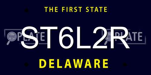 ST6L2R Delaware License Plate