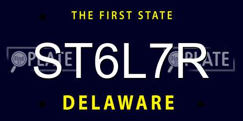 ST6L7R Delaware License Plate