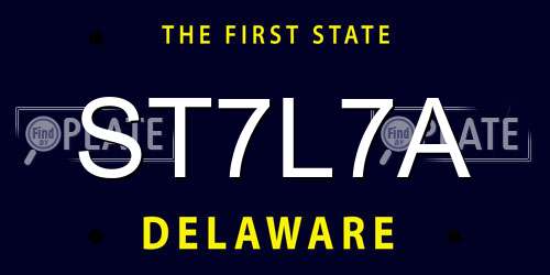 ST7L7A Delaware License Plate