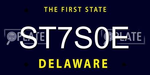 ST7S0E Delaware License Plate