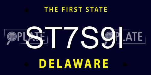 ST7S9I Delaware License Plate