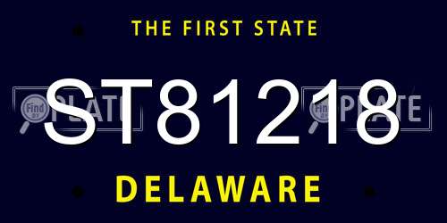 ST81218 Delaware License Plate