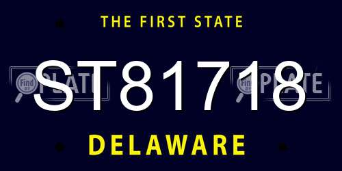 ST81718 Delaware License Plate